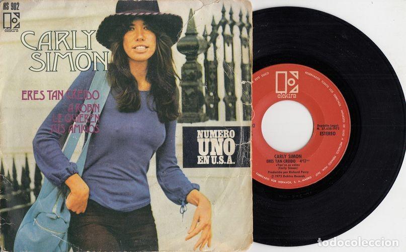 Discos de vinilo: CARLY SIMON - YOU'RE SO VAIN - SINGLE DE VINILO EDICION ESPA&Ntilde;OLA - CAJA 61