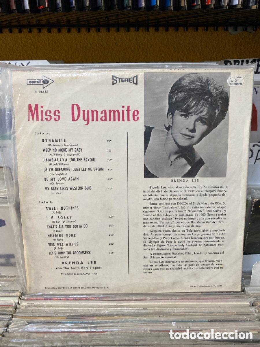 Discos de vinilo: Brenda Lee - Miss Dynamite - Foto 2
