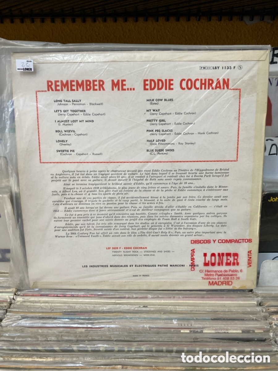Discos de vinilo: Eddie Cochran - Remember me&hellip; - Foto 2