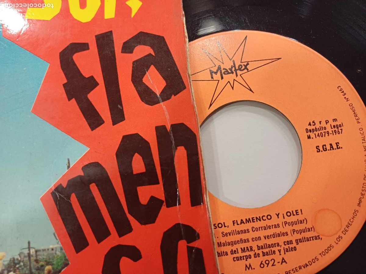 Discos de vinilo: SOL,FLAMENCO Y OLE/SINGLE. - Foto 2