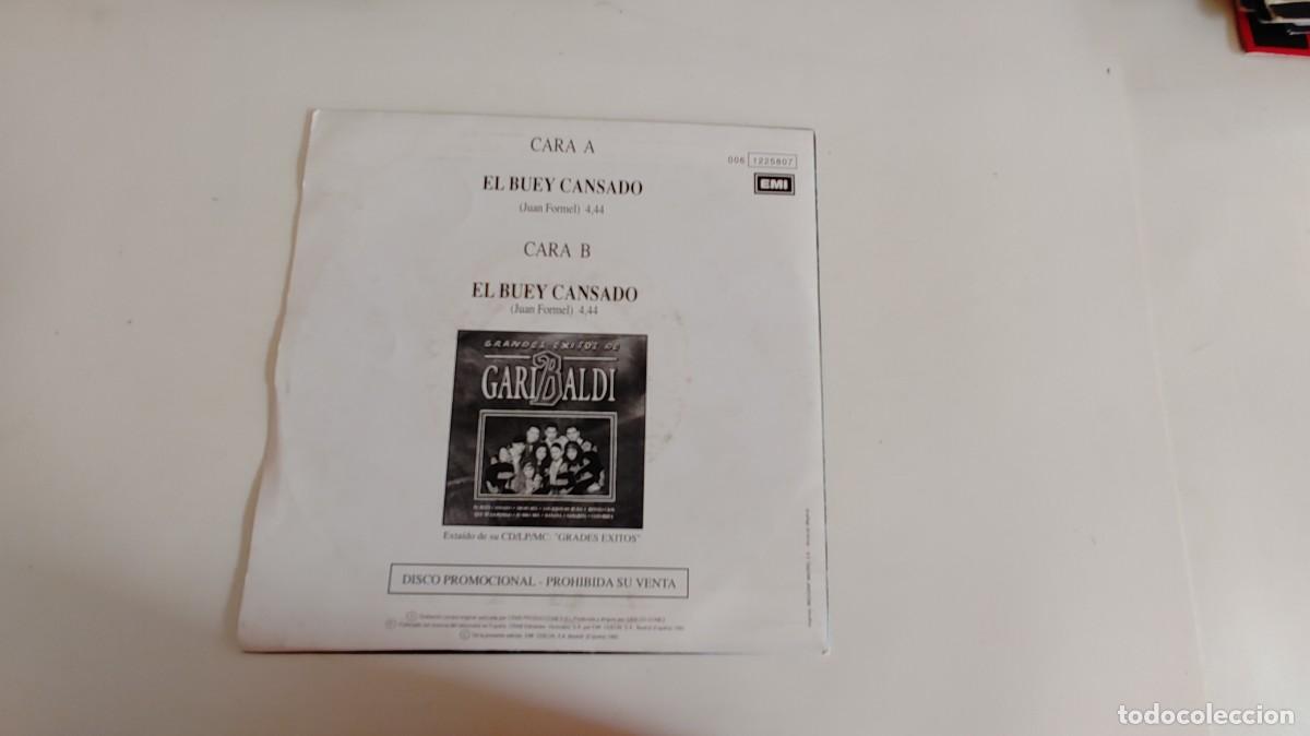 Discos de vinilo: GARIBALDI-SINGLE EL BUEY CANSADO-MISMA CARA - Foto 2