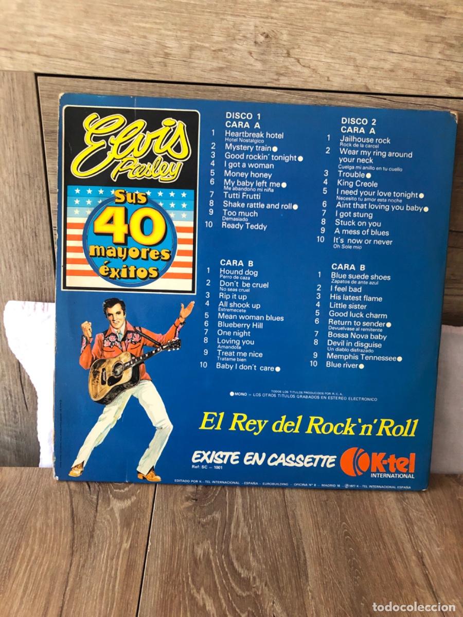 Discos de vinilo: Elvis Presley sus 40 mayores &eacute;xitos 2 lp - Foto 2