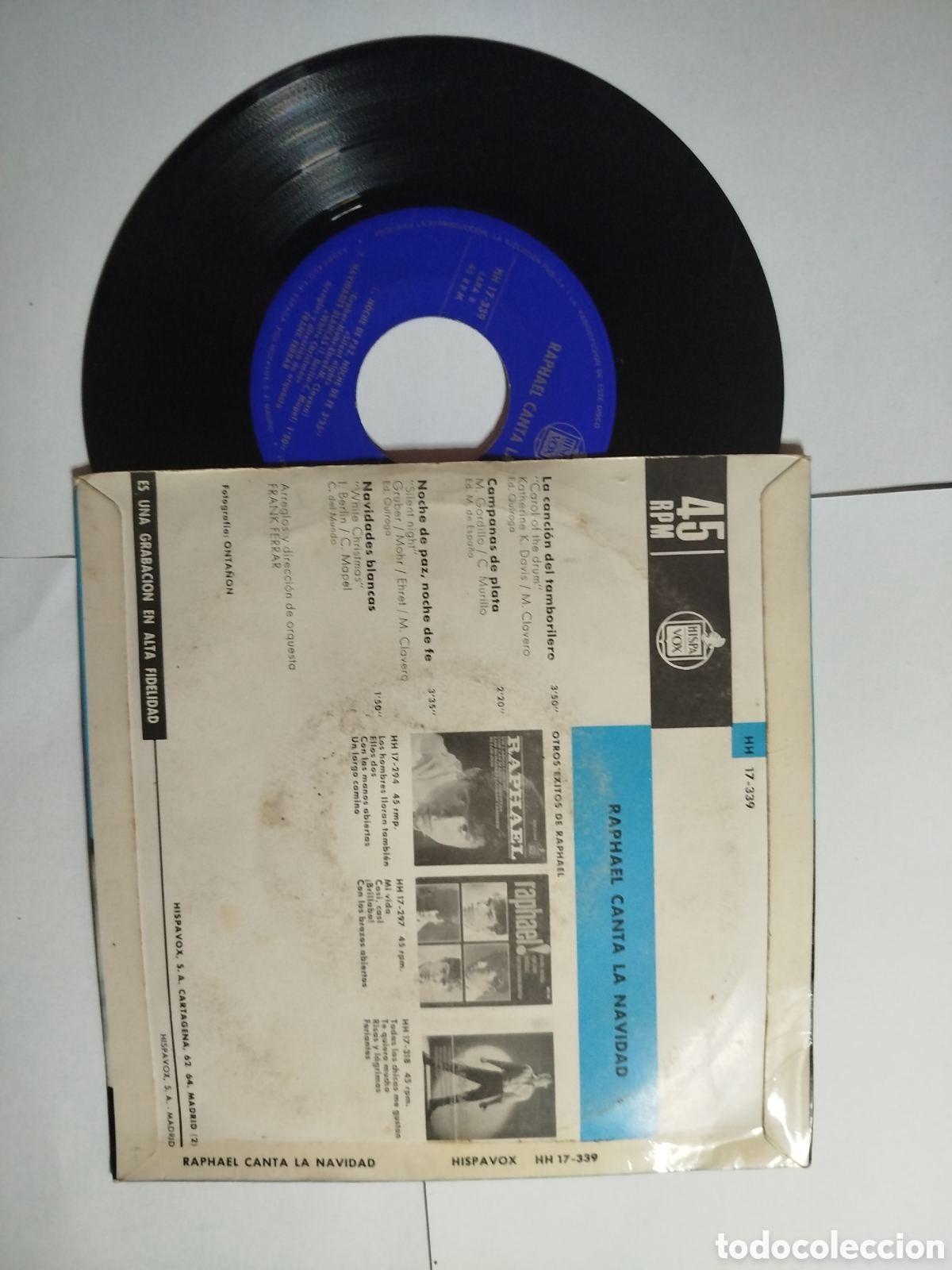 Discos de vinilo: RAPHAEL - CANTA LA NAVIDAD - EP HISPAVOX - Foto 2