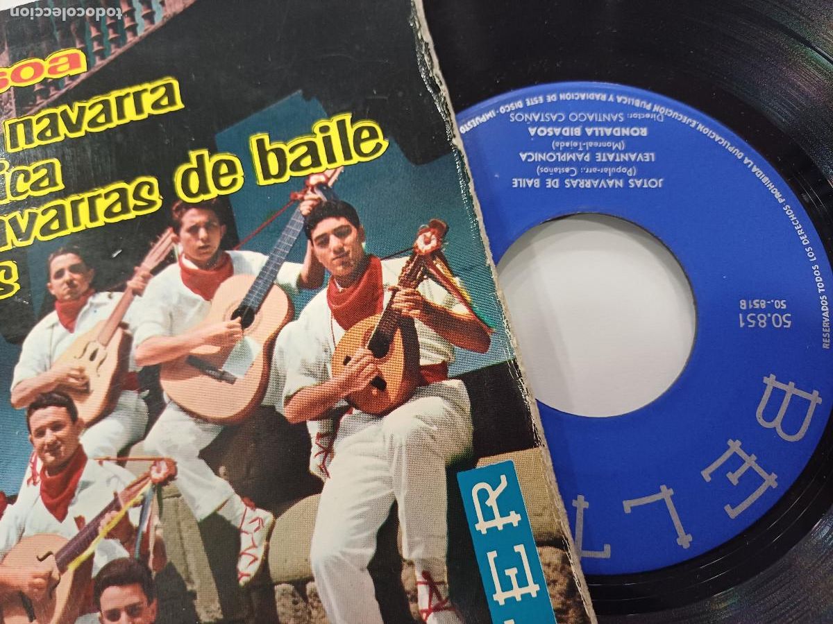 Discos de vinilo: RONDALLA BIDASOA/HONRANDO A NAVARRA/SINGLE. - Foto 2