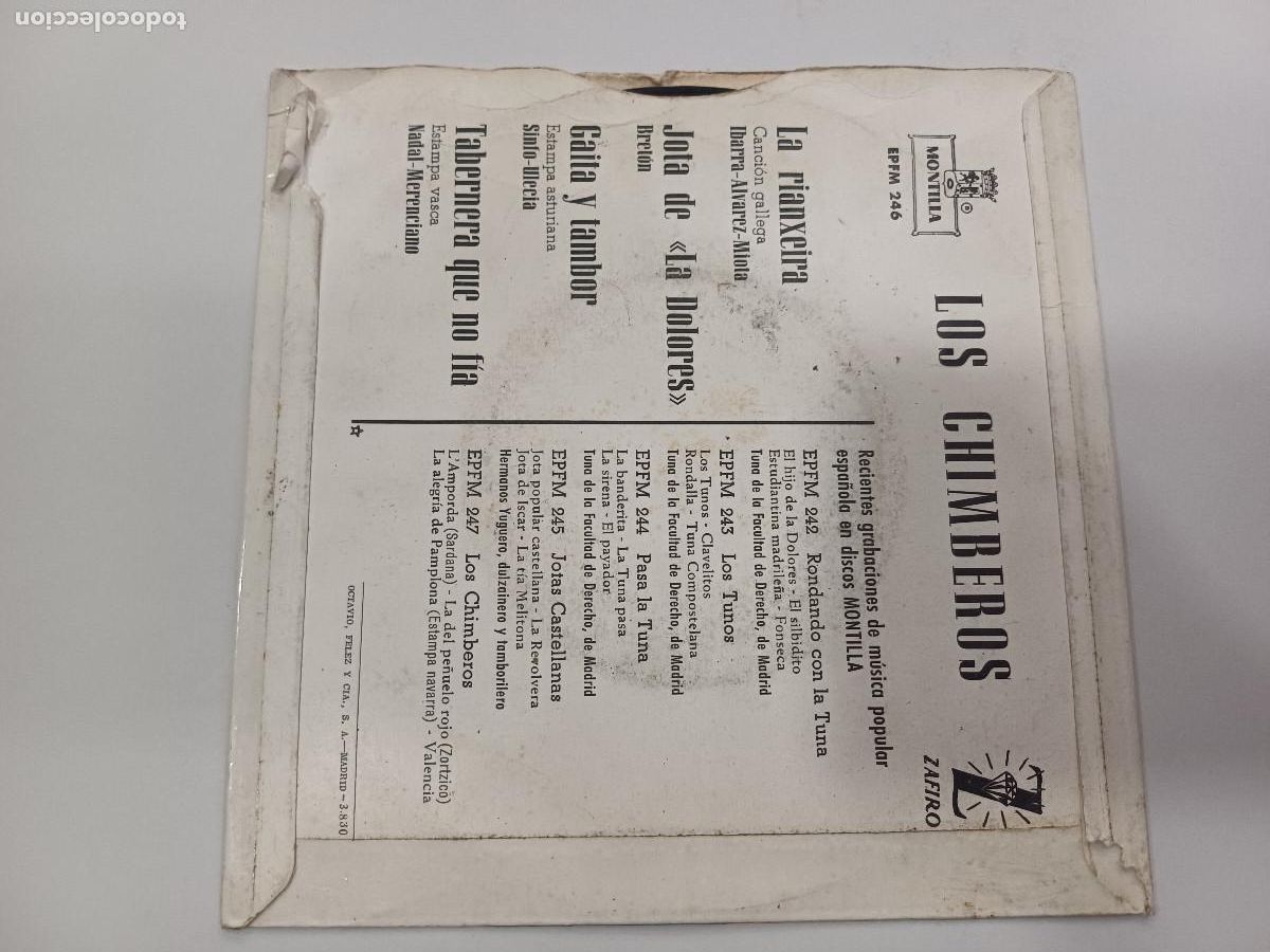 Discos de vinilo: LOS CHIMBEROS/LA RIANXEIRA/SINGLE. - Foto 3