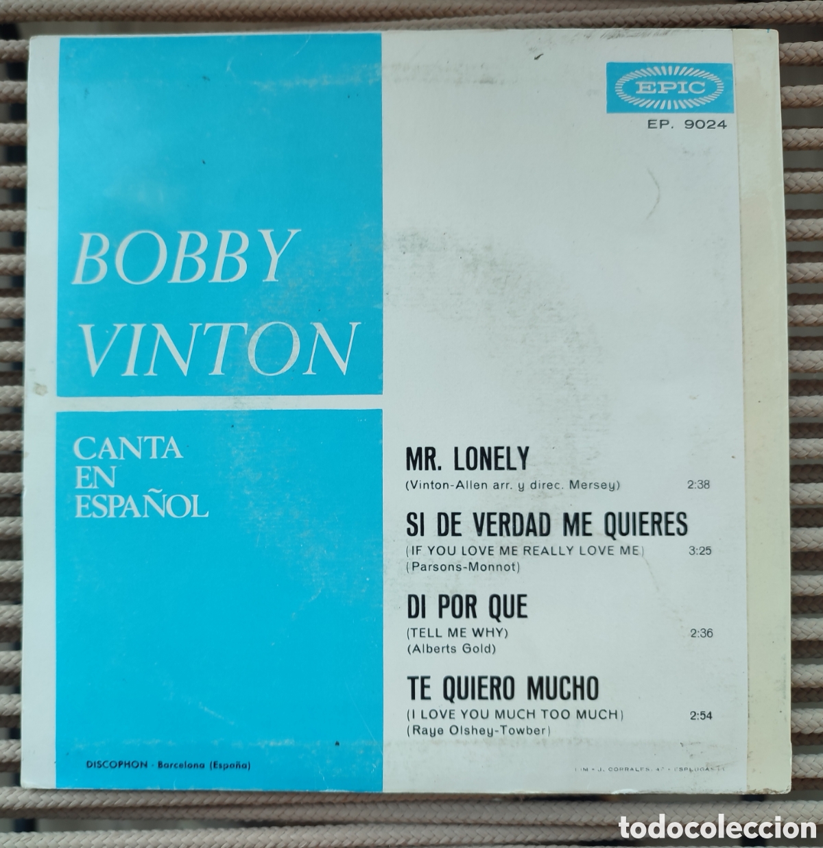 Discos de vinilo: Disco Vinilo EP Bobby Winton Mr Lonely - Foto 2