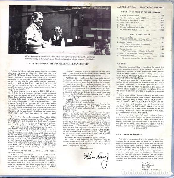 Discos de vinilo: Alfred Newman &ndash; Hollywood Maestro - Foto 2