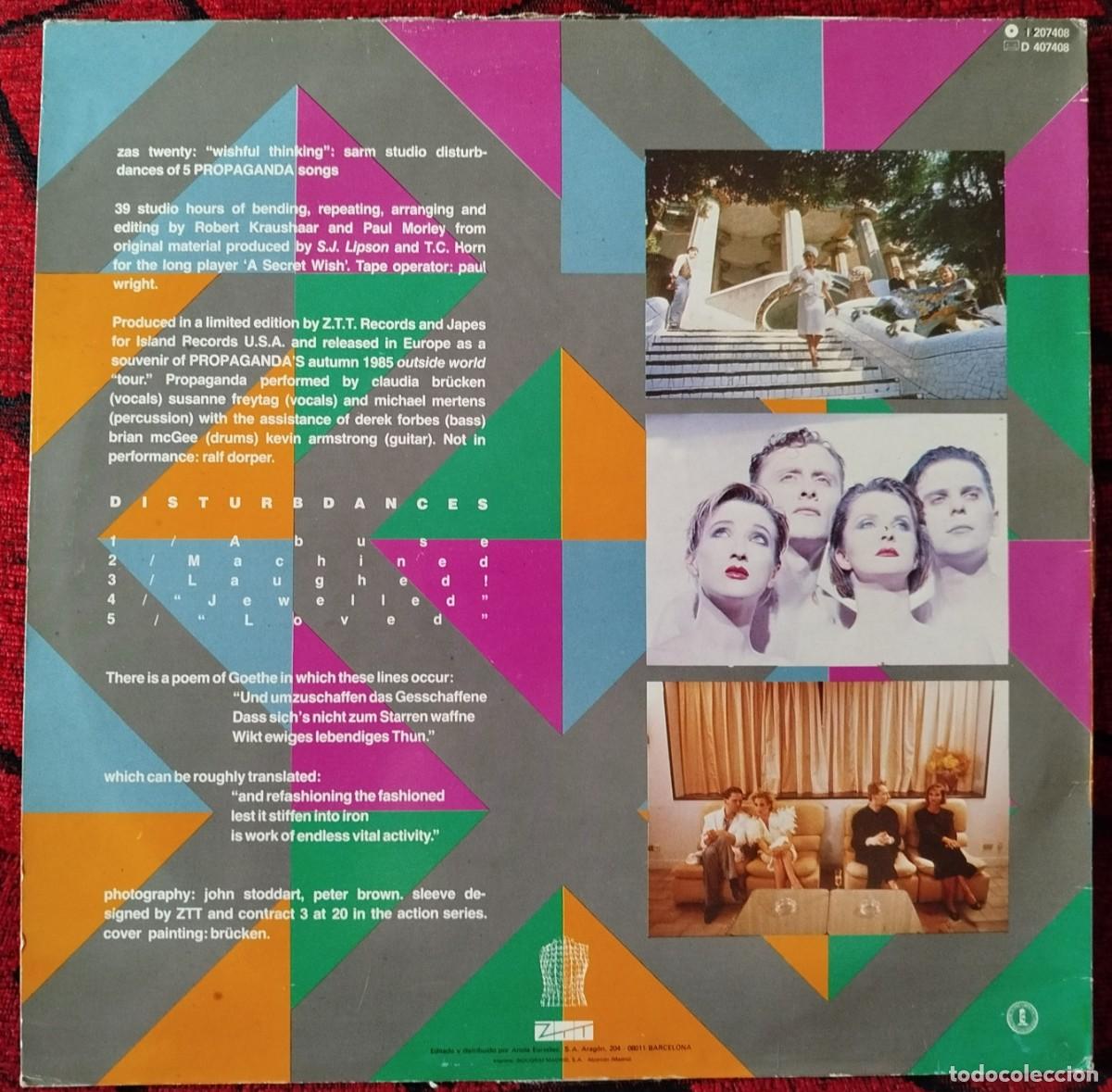Discos de vinilo: PROPAGANDA ** Wishful Thinking ** VINILO LP 1986 - Foto 2