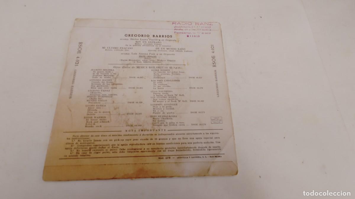 Discos de vinilo: GREGORIO BARRIOS-EP SOY UN EXTRA&Ntilde;O +3 - Foto 2