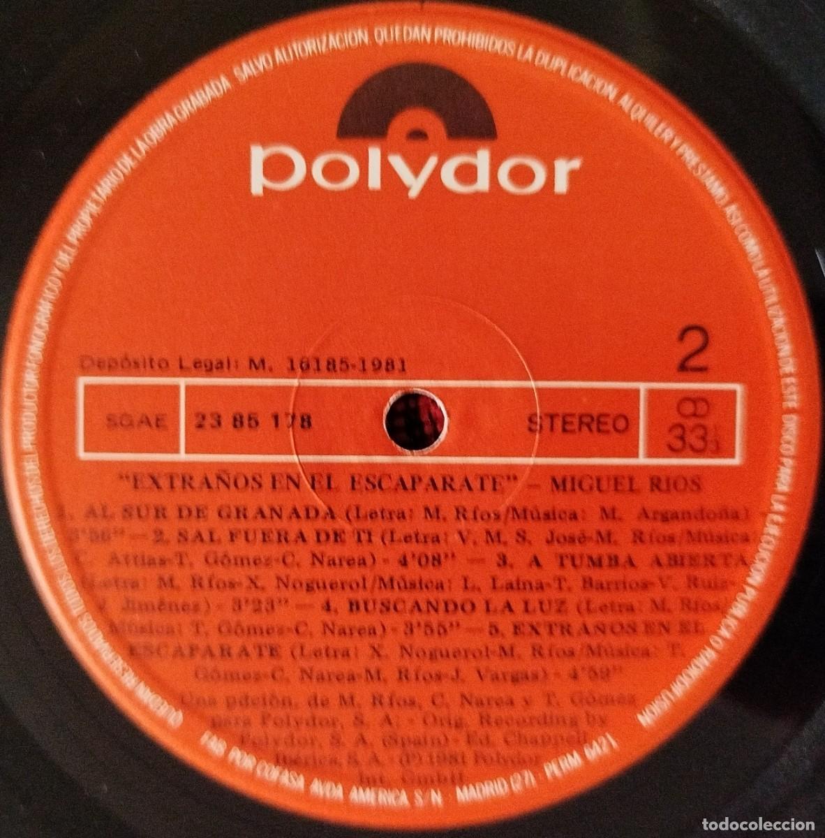 Discos de vinilo: MIGUEL RIOS ** Extra&ntilde;os En El Escaparate ** VINILO LP 1981 - Foto 4