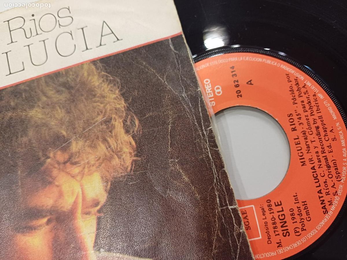 Discos de vinilo: MIGUEL RIOS/SANTA LUCIA/SINGLE. - Foto 2