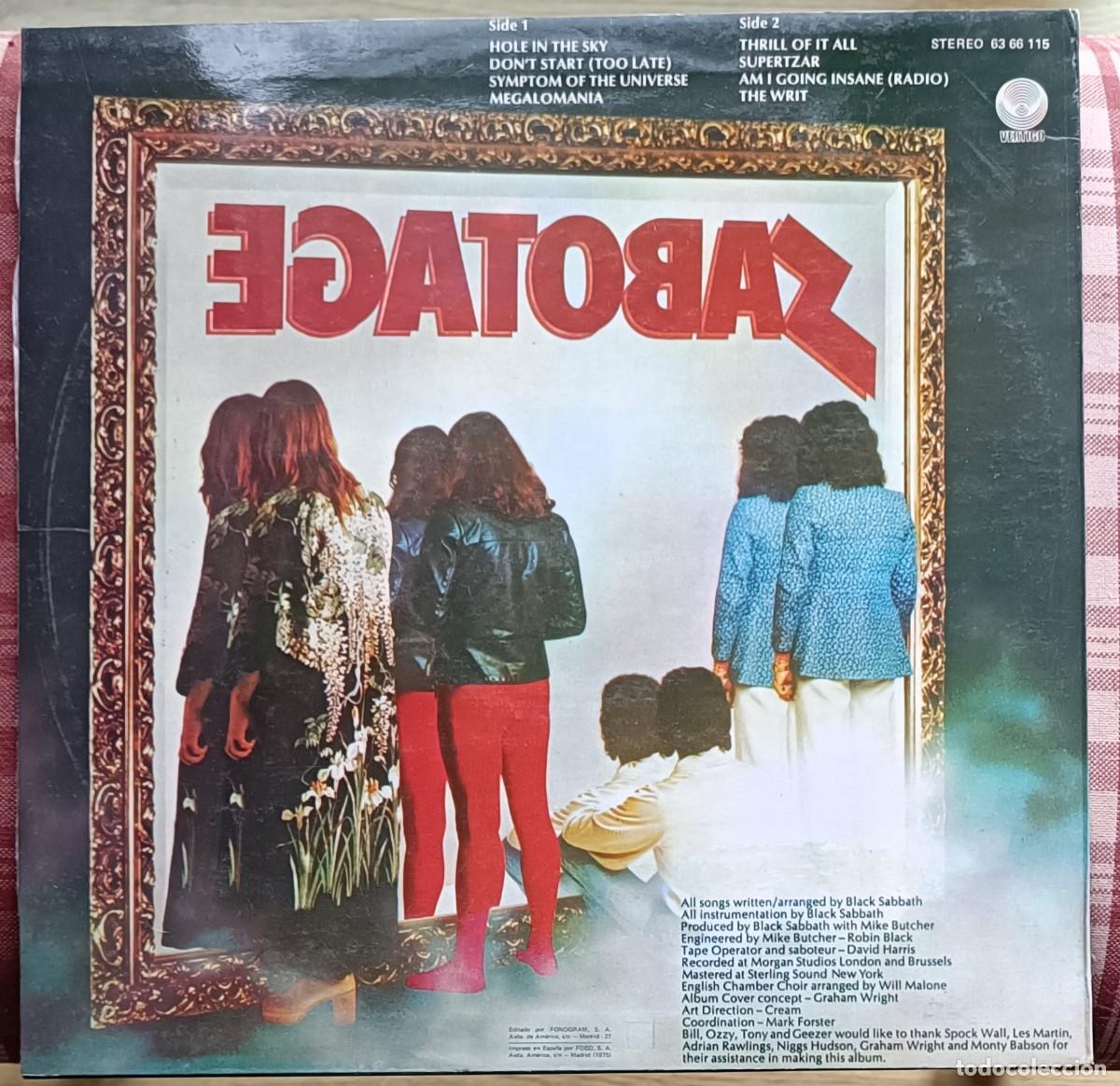 Discos de vinilo: Black Sabbath - Sabotage - Foto 2