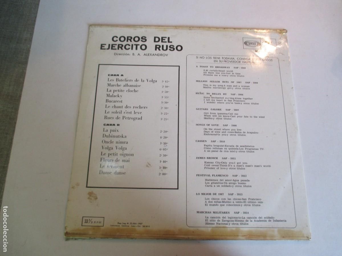 Discos de vinilo: COROS DEL EJERCITO RUSO W30028 - Foto 2