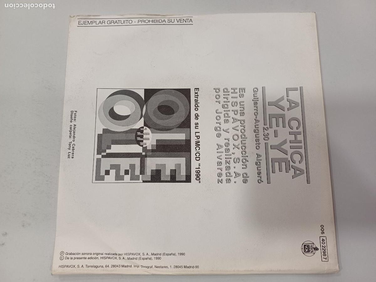 Discos de vinilo: OLE OLE/LA CHICA YE-YE/SINGLE GATEFOLD. - Foto 4