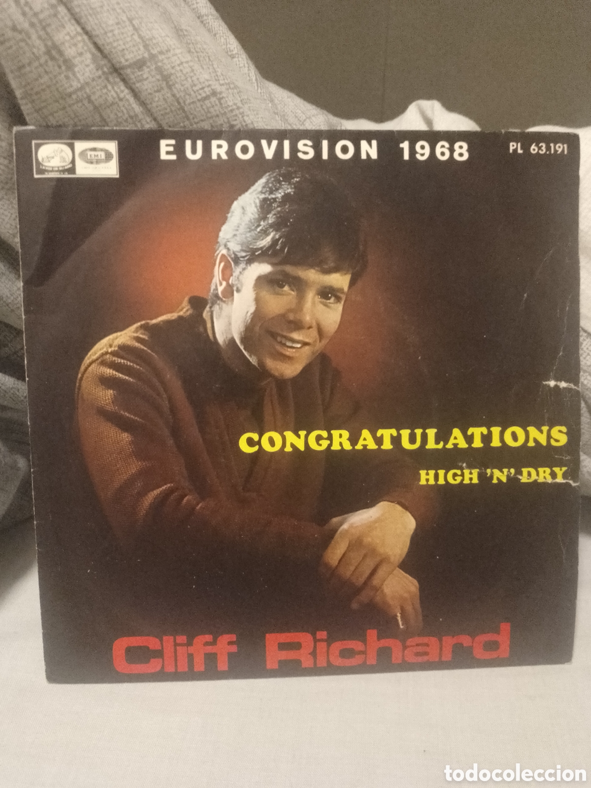 Discos de vinilo: CLIFF RICHARD EUROVISI&Oacute;N 1968 CONGRATULATIONS - Foto 1