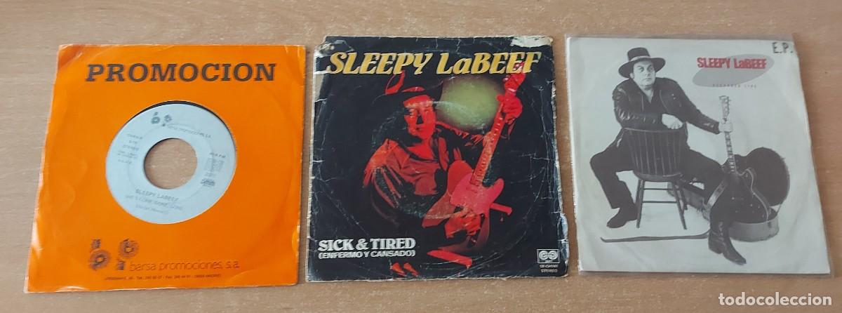 Discos de vinilo: SLEEPY LABEEF 3 SINGLES 7&rdquo; ROCK AND ROLL - Foto 1