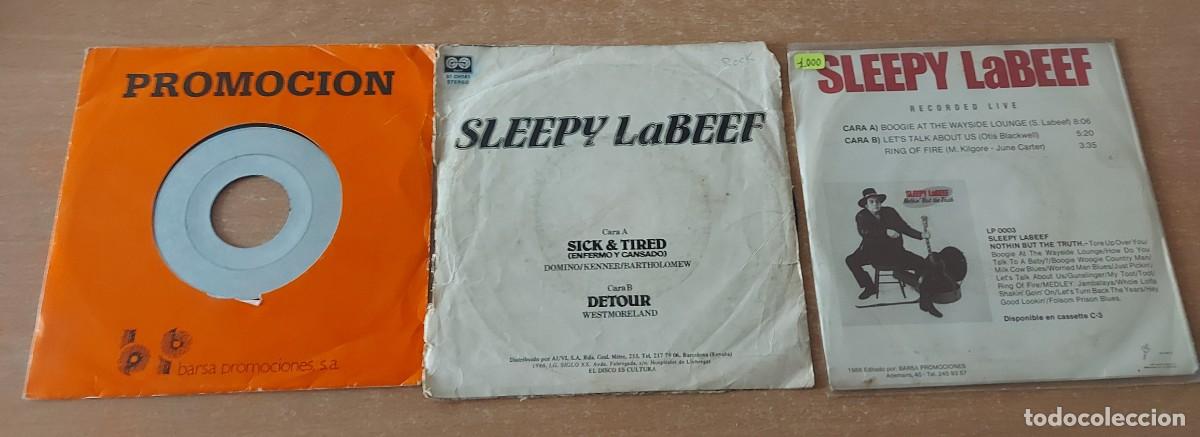 Discos de vinilo: SLEEPY LABEEF 3 SINGLES 7&rdquo; ROCK AND ROLL - Foto 2