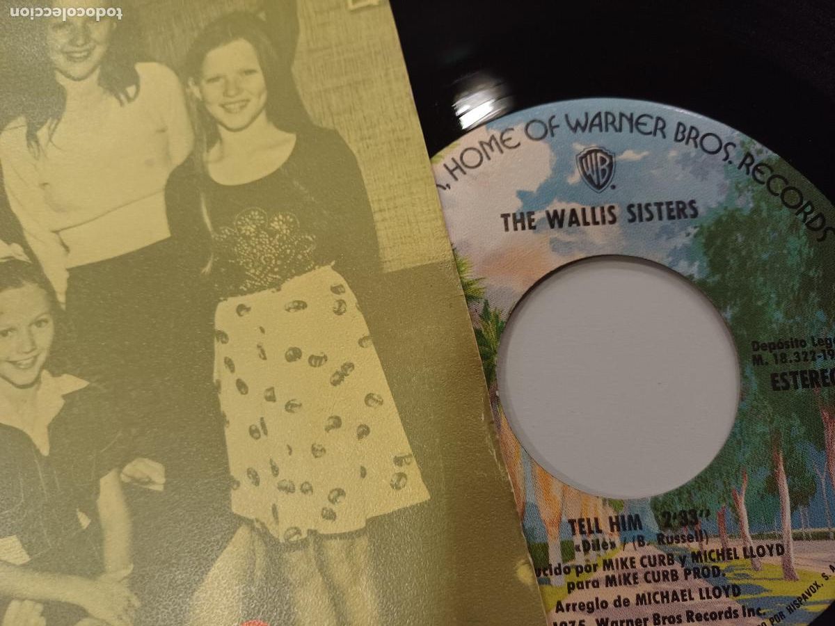 Discos de vinilo: THE WALLIS SISTERS/TELL HIM/SINGLE. - Foto 2
