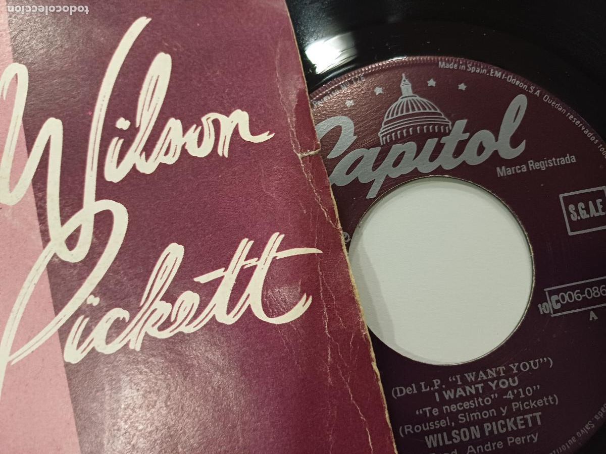 Discos de vinilo: WILSON PICKETT/TE NECESITO/SINGLE. - Foto 2