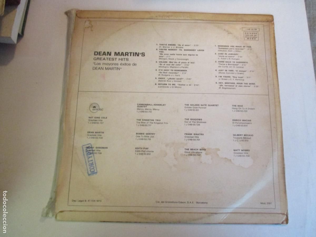 Discos de vinilo: DEAN MARTINS Greatest hits W30048 - Foto 2