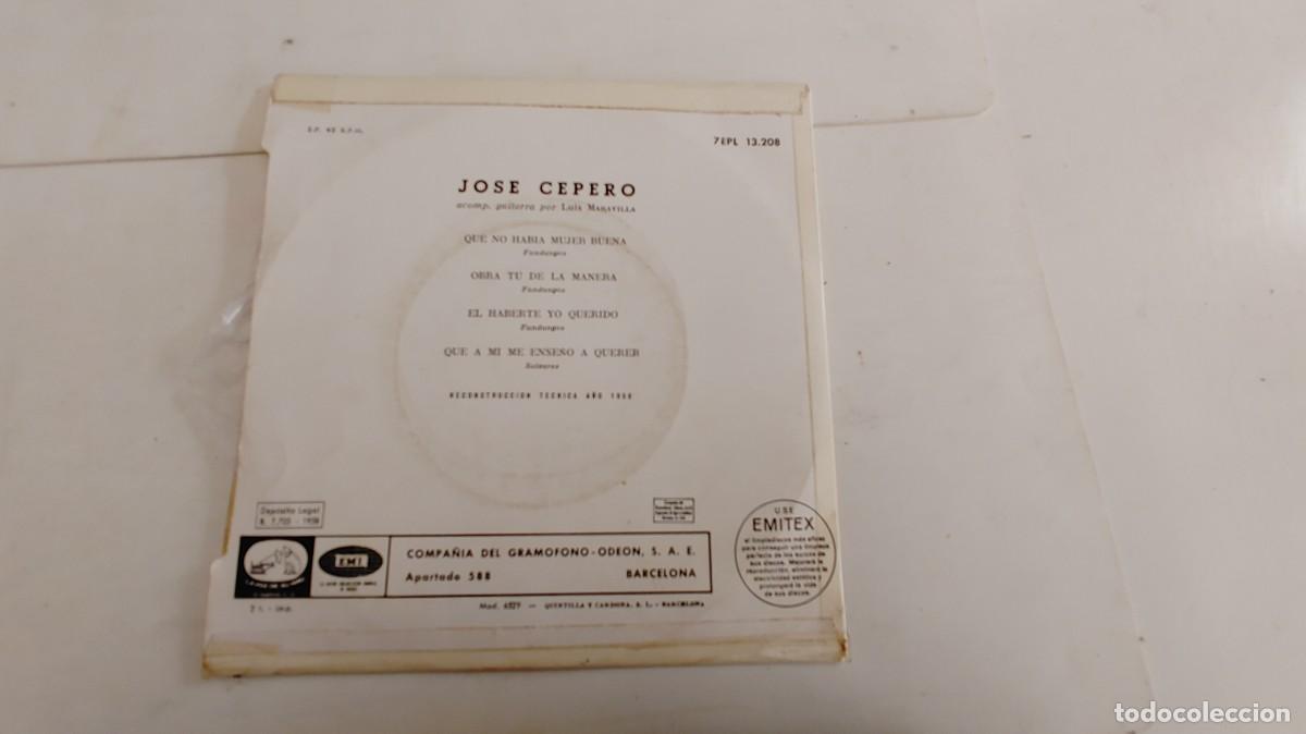 Discos de vinilo: JOSE CEPERO-EP EL CANTE DE JOSE CEPERO - Foto 2
