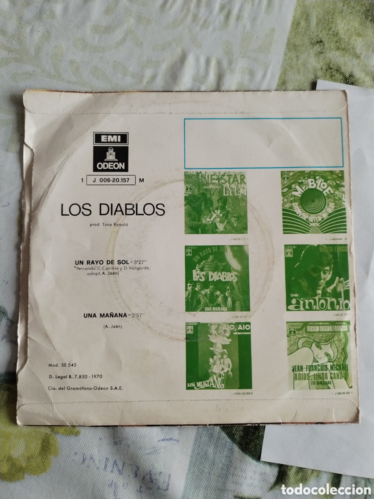 Discos de vinilo: Disco vinilo Los Diablos Un rayo de sol 1970 EMI odeon - Foto 3