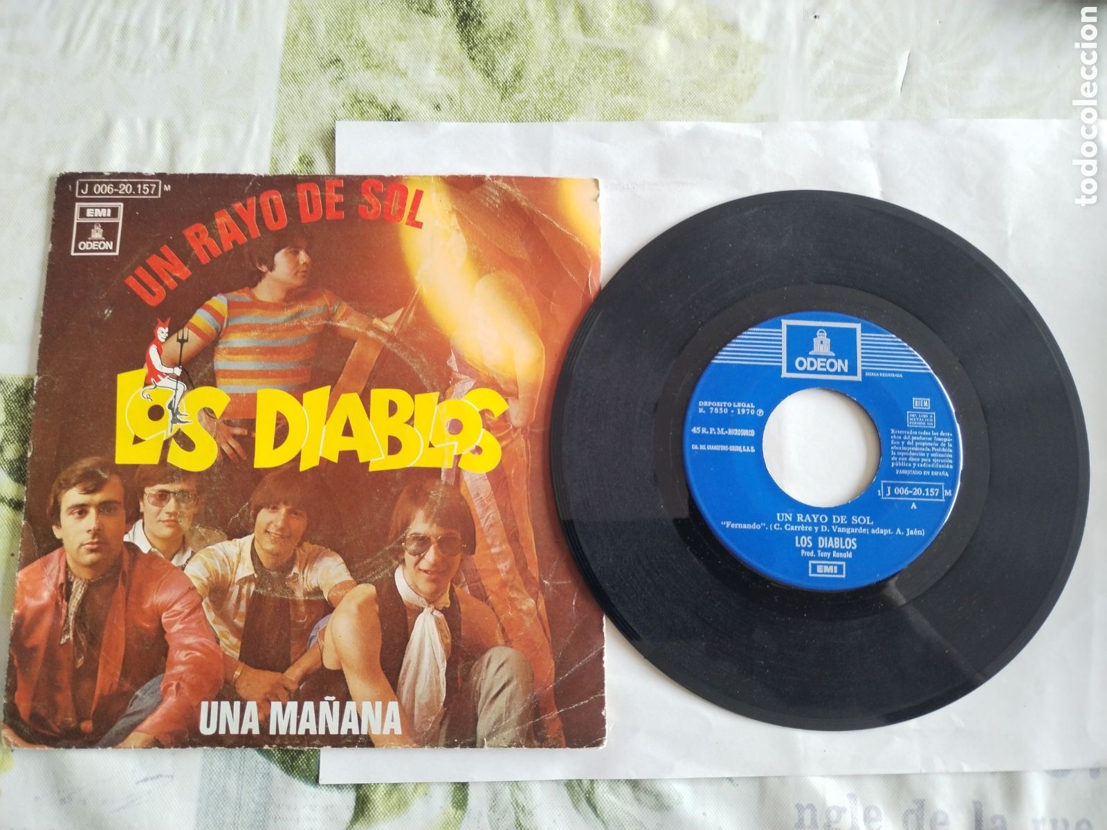 Discos de vinilo: Disco vinilo Los Diablos Un rayo de sol 1970 EMI odeon - Foto 1