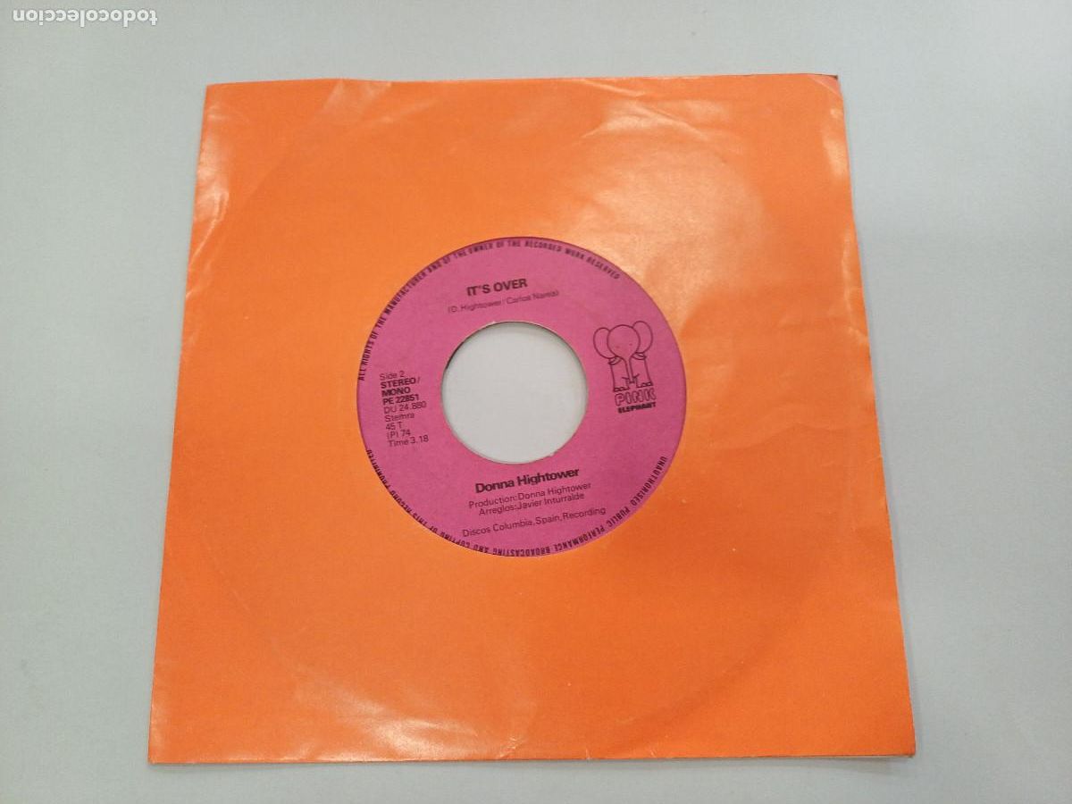 Discos de vinilo: DONNA HIGHTOWER/JUST A PIECE OF BREAD/SINGLE. - Foto 1