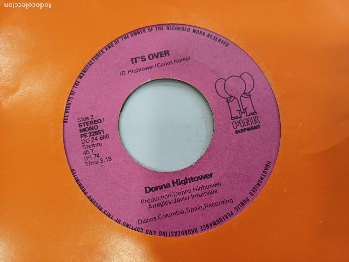 Discos de vinilo: DONNA HIGHTOWER/JUST A PIECE OF BREAD/SINGLE. - Foto 2