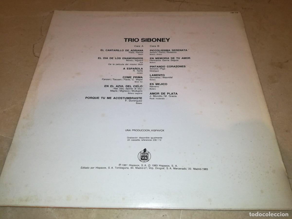 Discos de vinilo: TRIO SIBONEY-ORIGINAL 1983 - Foto 2