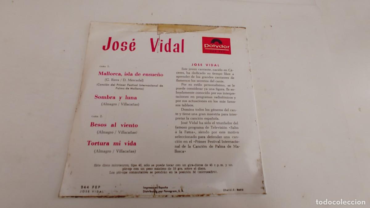 Discos de vinilo: JOSE VIDAL-EP MALLORCA ISLA DE ENSUE&Ntilde;O +3 - Foto 2