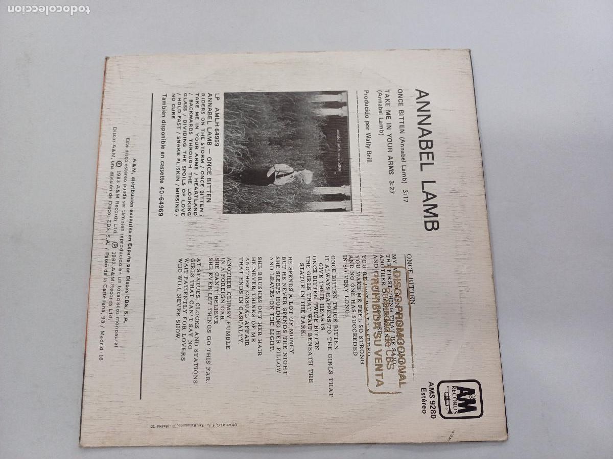 Discos de vinilo: ANNABEL LAMB/ONCE BITTEN/SINGLE PROMOCIONAL. - Foto 3