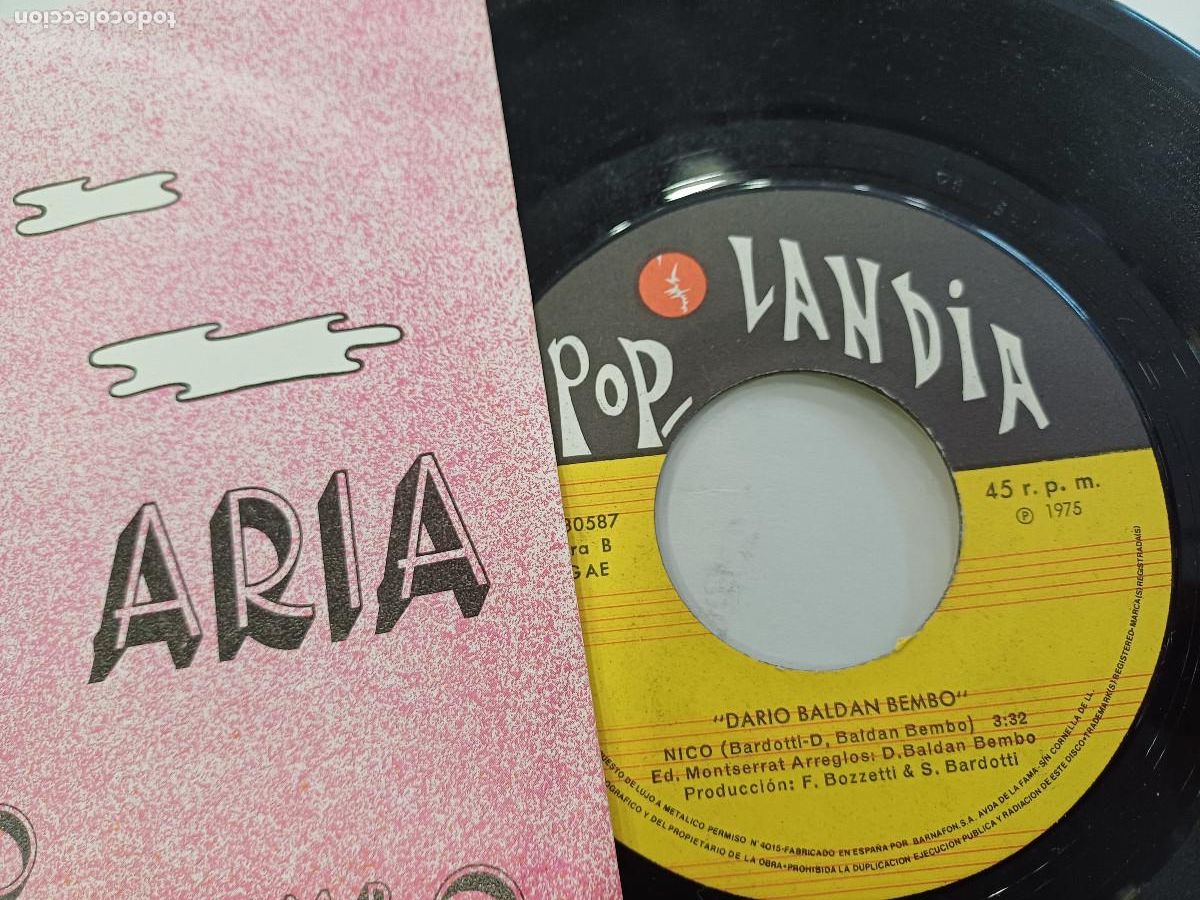 Discos de vinilo: DARIO BALDAN BEMBO/ARIA/SINGLE. - Foto 2