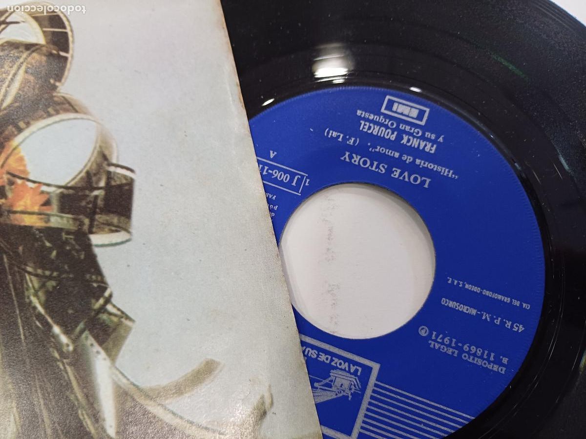 Discos de vinilo: FRANCK POURCEL/LOVE STORY/SINGLE. - Foto 2