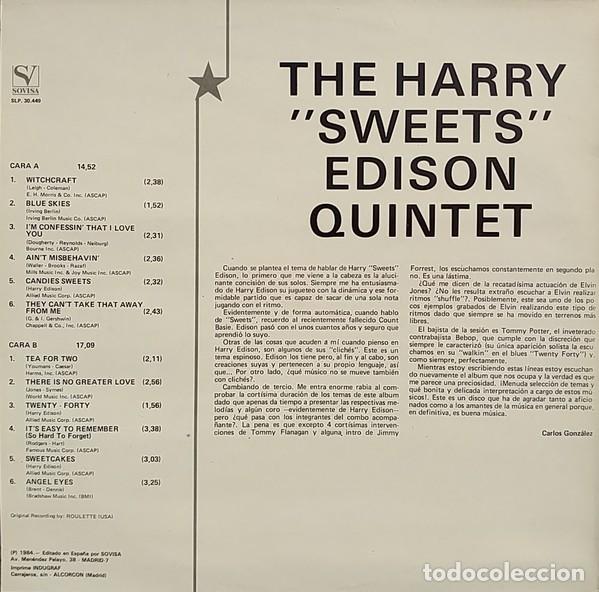 Discos de vinilo: The Harry &rdquo;Sweets&rdquo; Edison Quintet - Sovisa / Roulette (LP Vinilo) - Foto 4