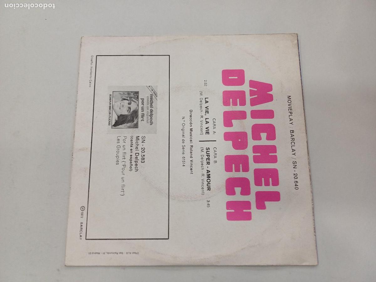 Discos de vinilo: MICHEL DELPECH/LA VIE,LA VIE/SINGLE. - Foto 3