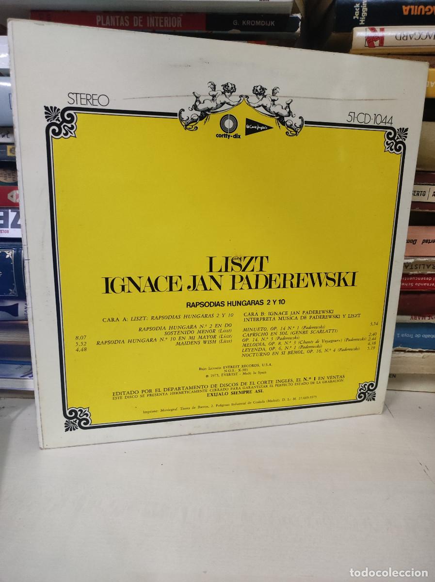 Discos de vinilo: LISZT IGNACE JAN PADEREWSKI - Foto 2