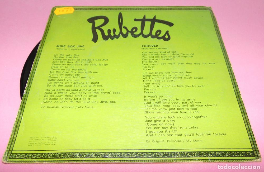 Discos de vinilo: RUBETTES - JUKE BOX JIVE - SINGLE 1974 - Foto 2