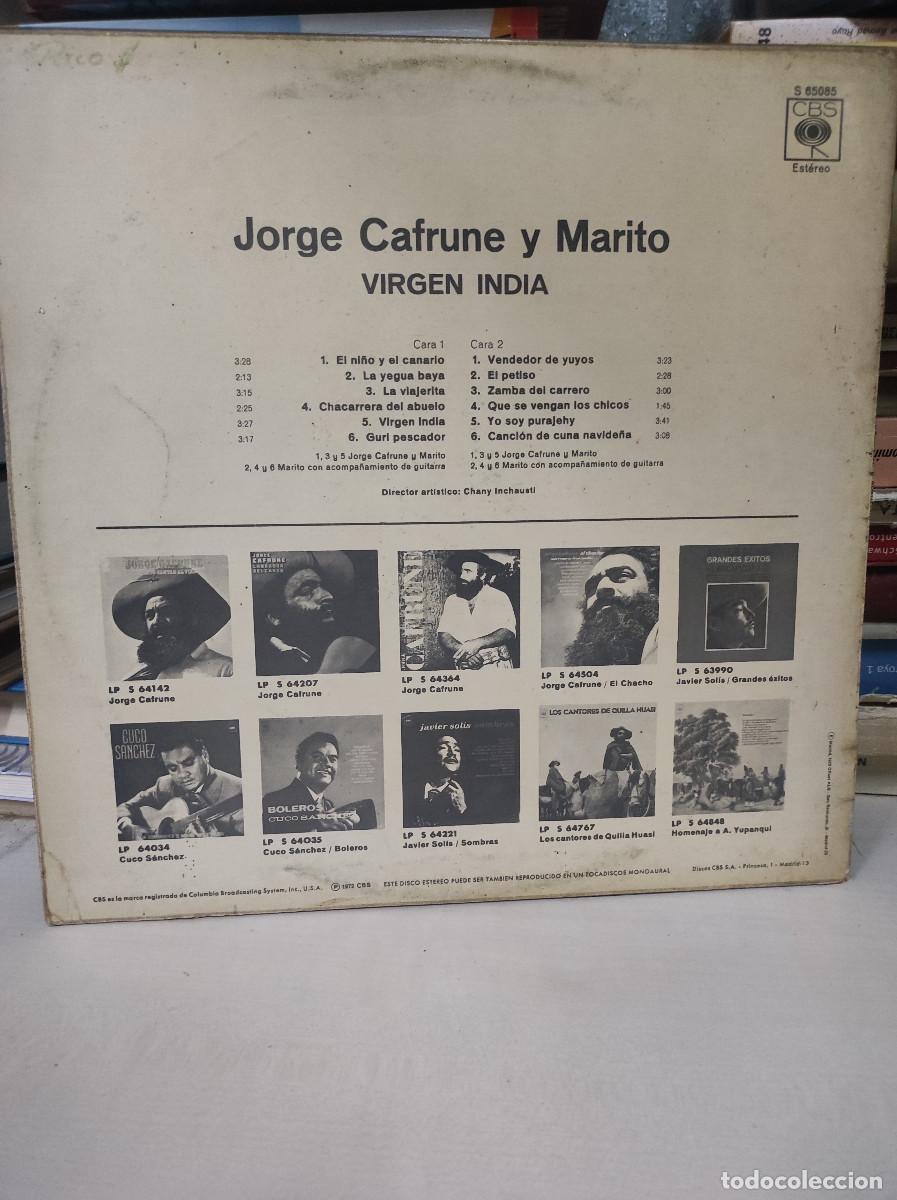 Discos de vinilo: Jorge Cafrune Y Marito &ndash; Virgen India - Foto 2