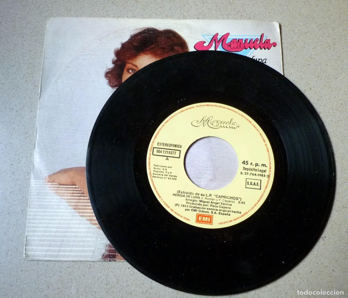Discos de vinilo: Single de Manuela, &rdquo;herida de luna&rdquo; (1983) - Foto 2