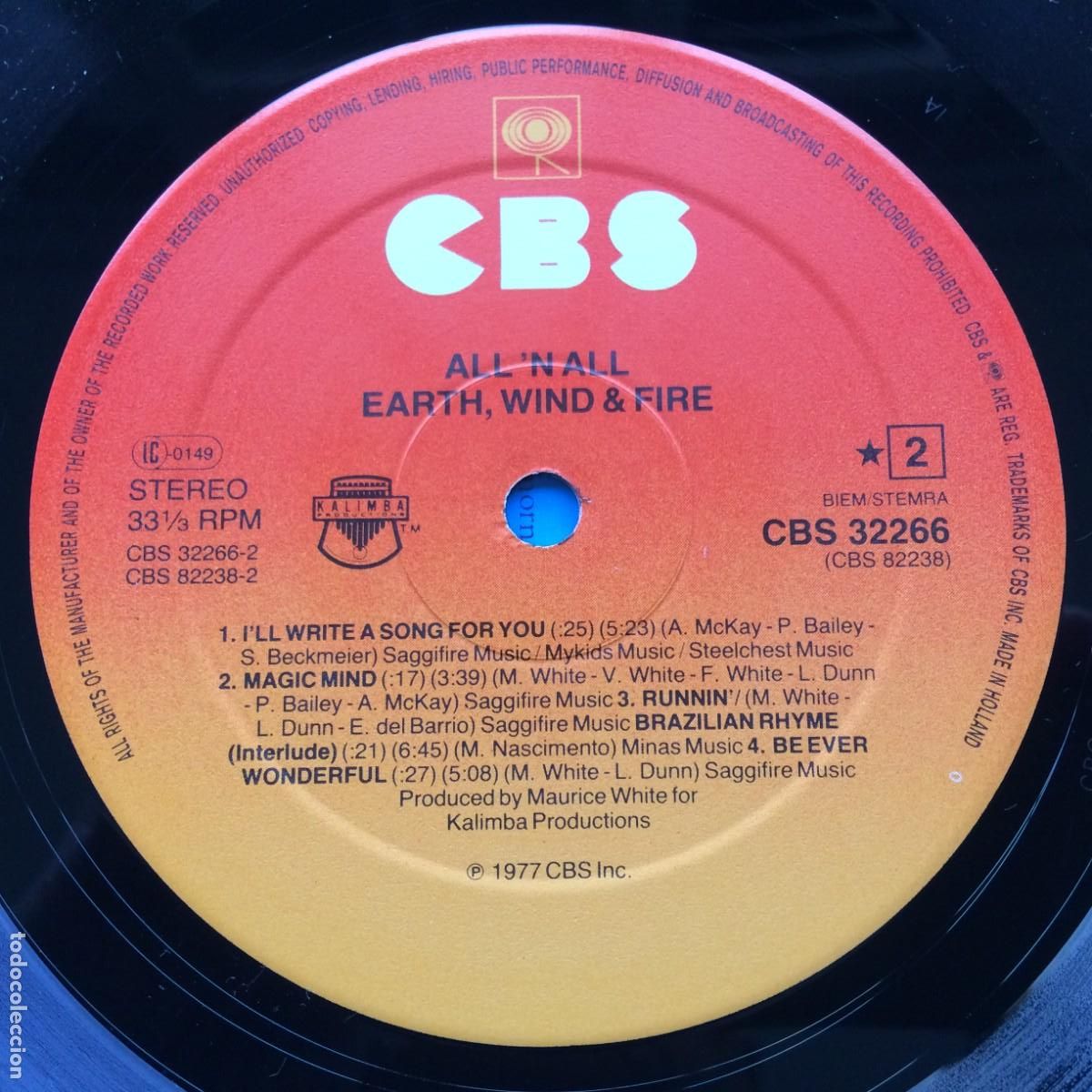 Discos de vinilo: Earth, Wind & Fire &lrm;&ndash; All N All Holanda 1983 CBS* - Foto 5