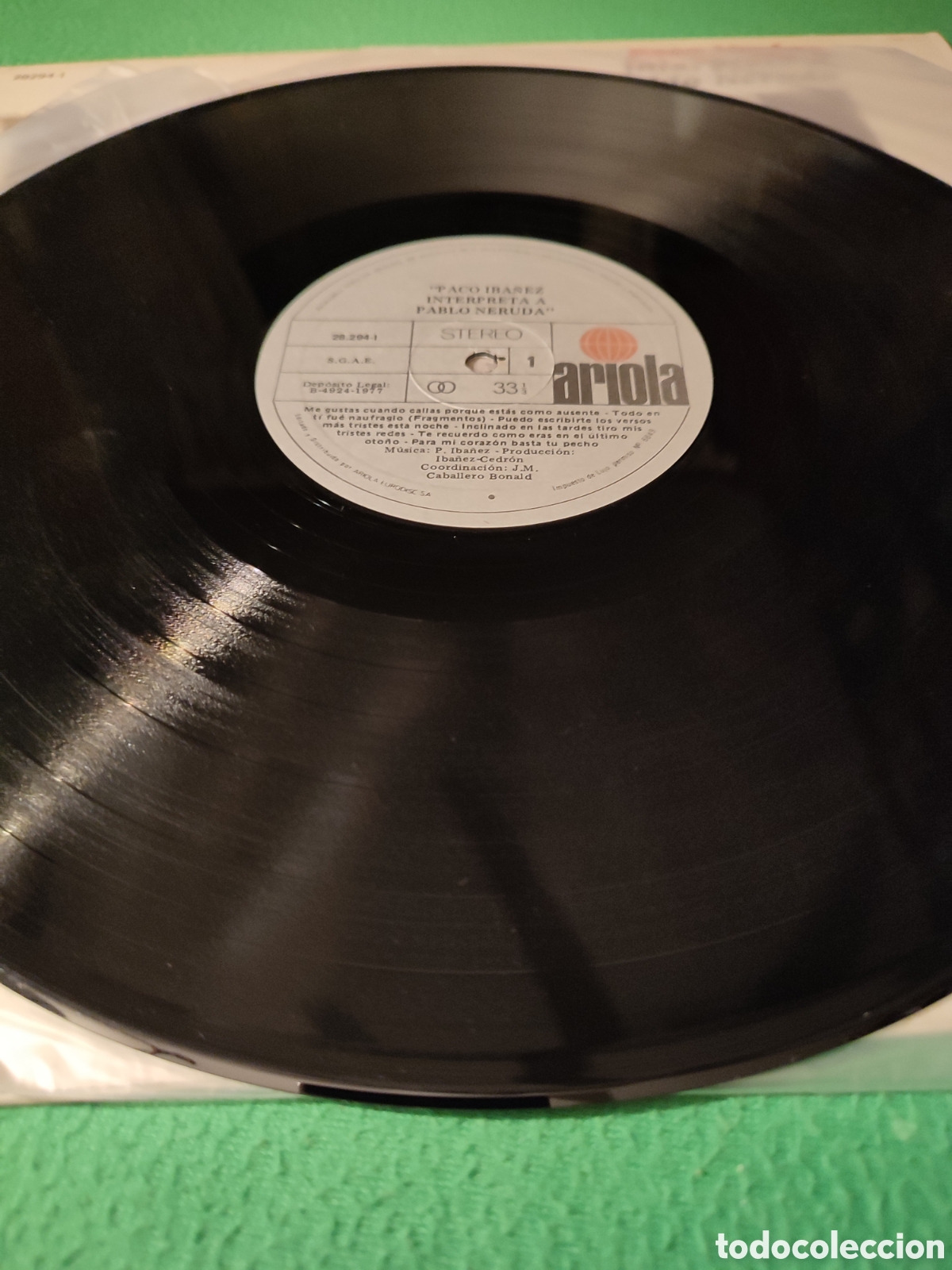 Discos de vinilo: Paco Ib&aacute;&ntilde;ez/ Cuarteto Cedr&oacute;n - Interpreta a P.Neruda - Foto 2