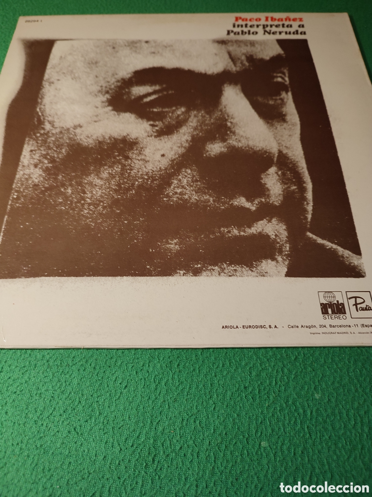Discos de vinilo: Paco Ib&aacute;&ntilde;ez/ Cuarteto Cedr&oacute;n - Interpreta a P.Neruda - Foto 1