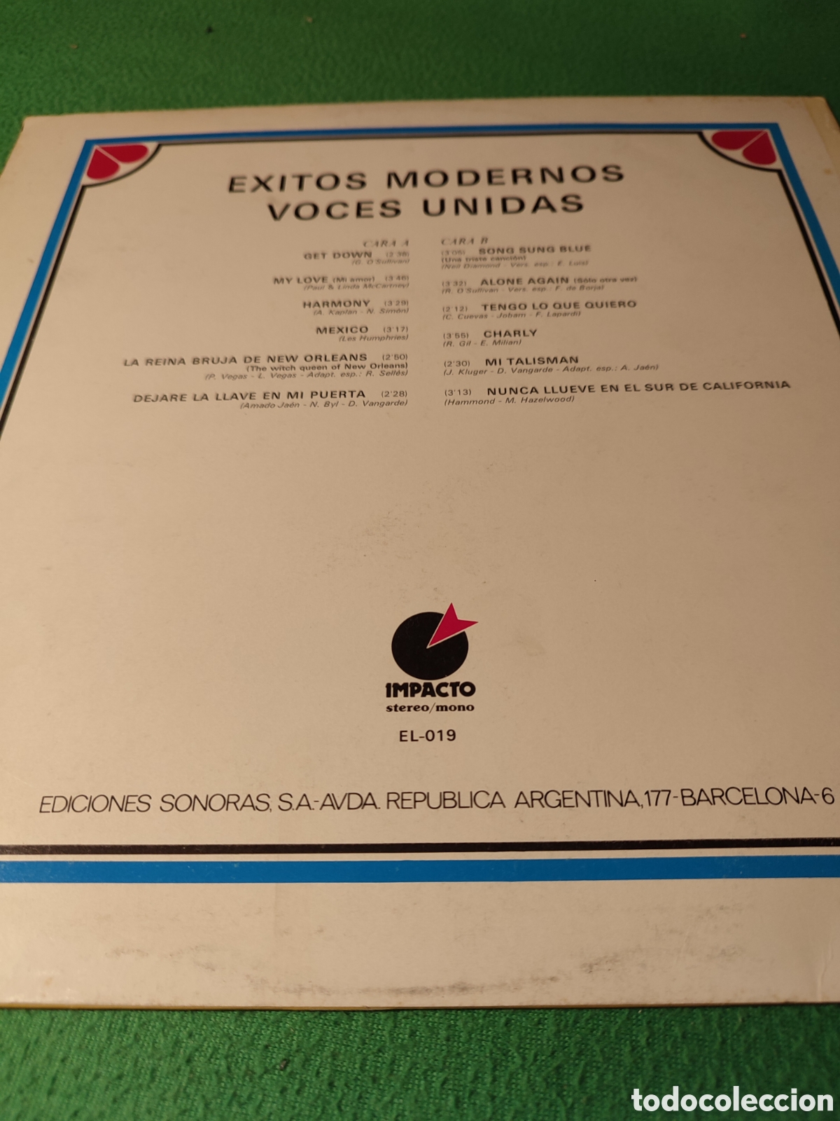Discos de vinilo: Voces Unidas - &Eacute;xitos modernos Vinilo - Foto 2