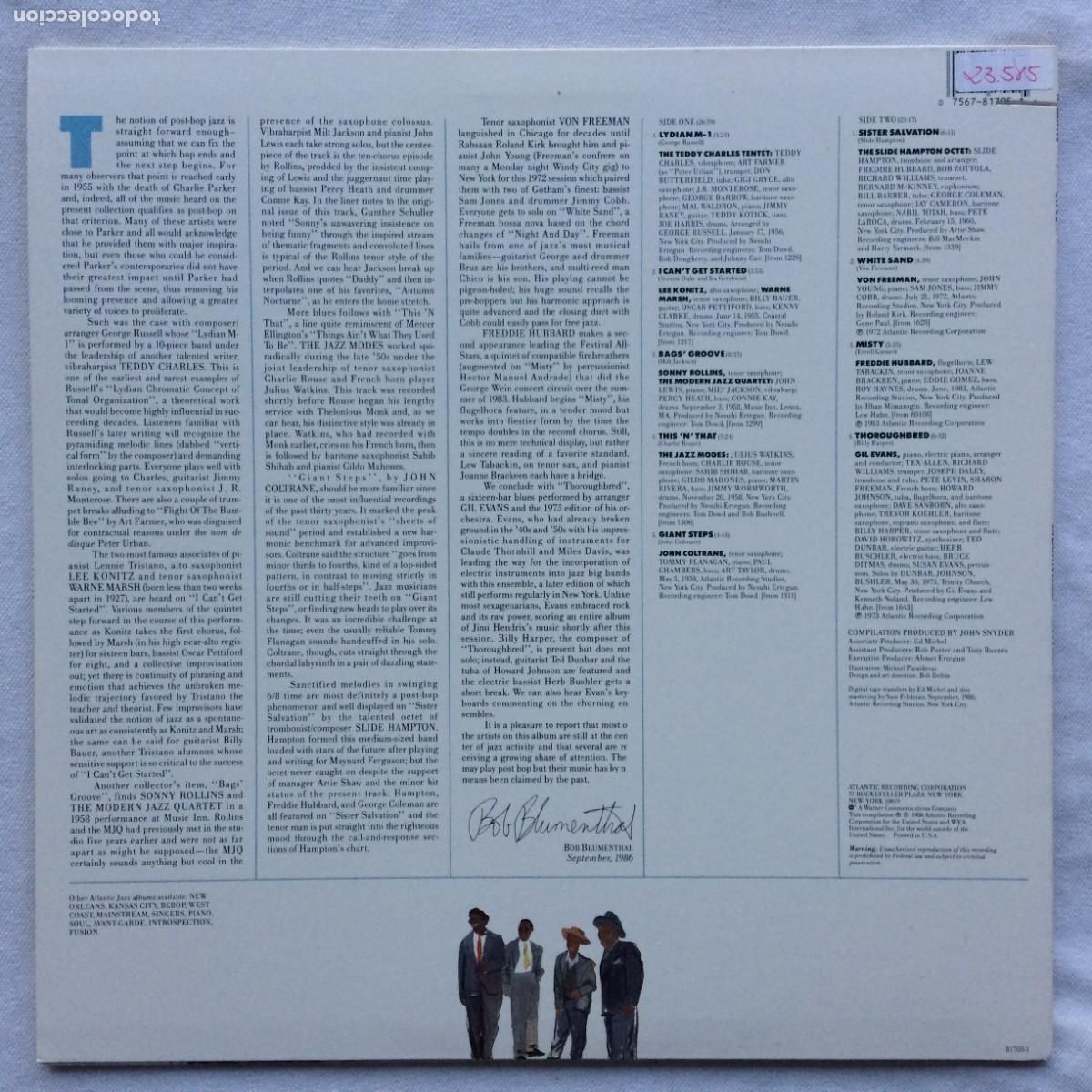 Discos de vinilo: Various &lrm;&ndash; Post Bop USA 1983 Atlantic Jazz - Foto 2
