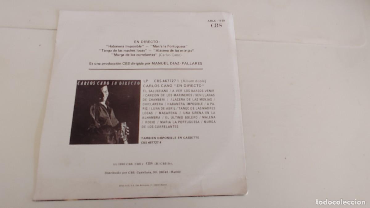 Discos de vinilo: CARLOS CANO EN DIRECTO-SINGLE PROMO UNA CARA - Foto 2