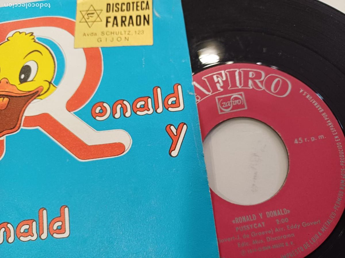 Discos de vinilo: RONALD Y DONALD/ROCK N ROLL DUCKS/SINGLE. - Foto 2