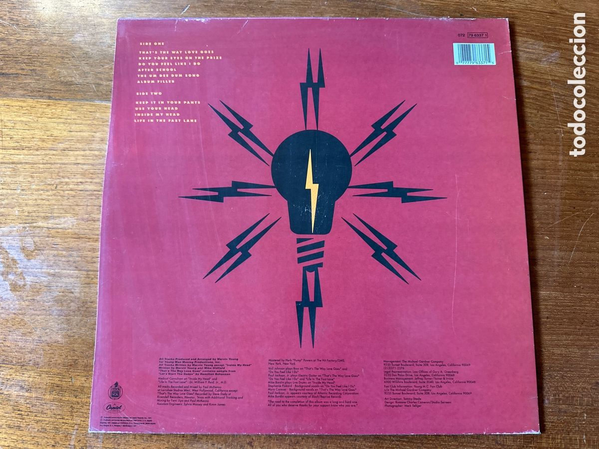 Discos de vinilo: YOUNG MC - BRAINSTORM CAPITOL - 1991 - Foto 2