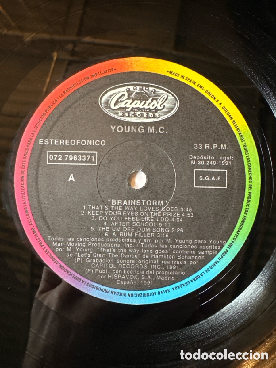Discos de vinilo: YOUNG MC - BRAINSTORM CAPITOL - 1991 - Foto 3
