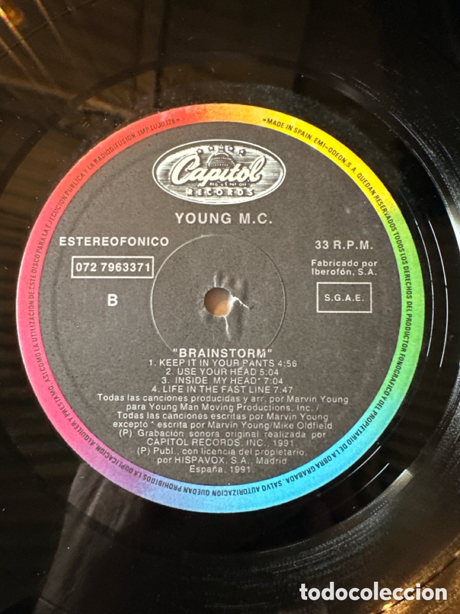 Discos de vinilo: YOUNG MC - BRAINSTORM CAPITOL - 1991 - Foto 5